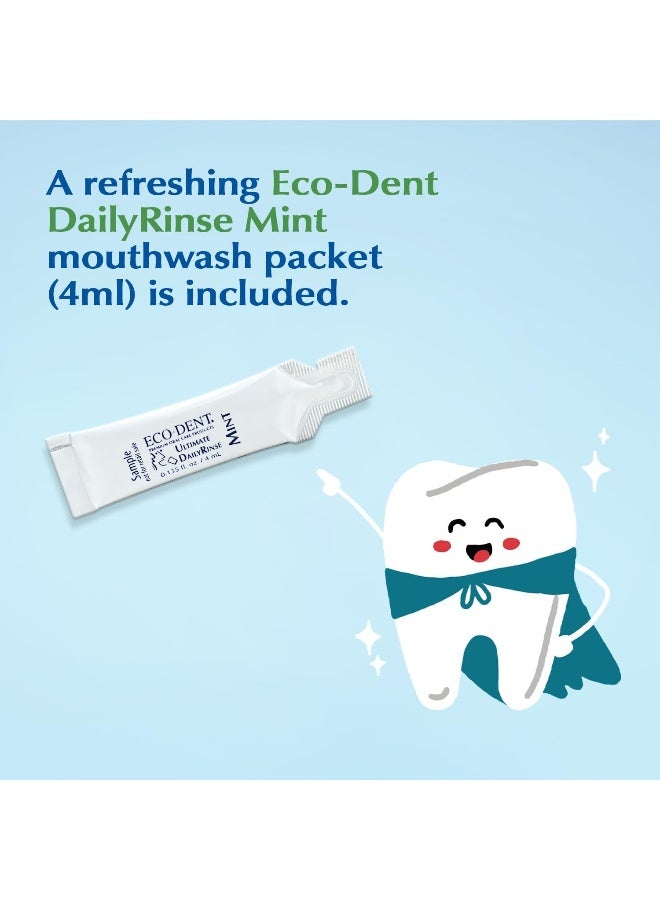 Eco-Dent ExtraBrite Baking Soda Tooth Powder, Mint – SLS & Fluoride-Free Toothpaste Powder with Oxidizing Calcium Peroxide, Whitening Toothpaste Alternative + DailyRinse Single-Use Pack - Image 3